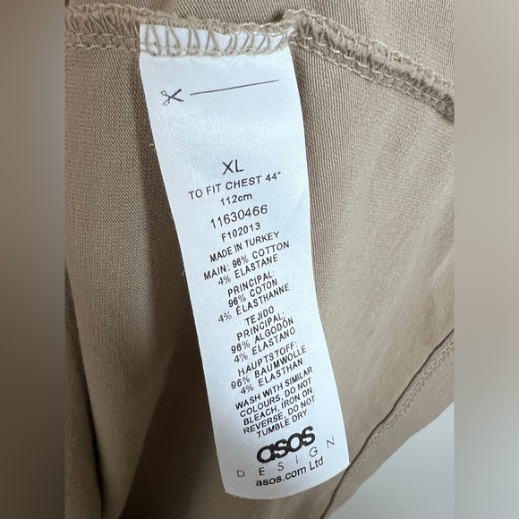 ASOS Cutout Beige Raglan Top Mens Sz XL - Picture 4 of 6